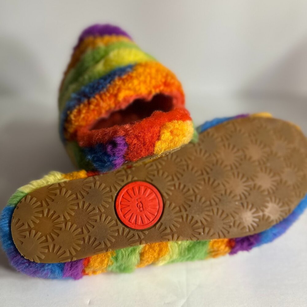S8 | Ugg Fluff Yeah Slipper Slides | Rainbow Fluff - image 5